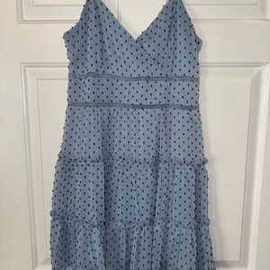 Trixxi Light Blue Dress with Black Dots